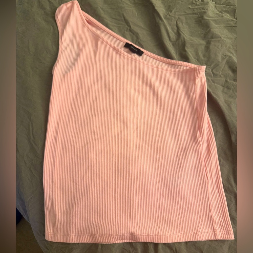 J.Crew Pink One-Shoulder Ribbed Top size Small